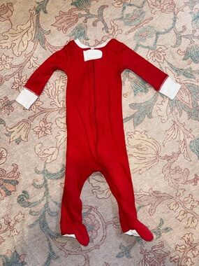Kids Red Footed One-Piece Pajamas - Soft Cozy Sleeper